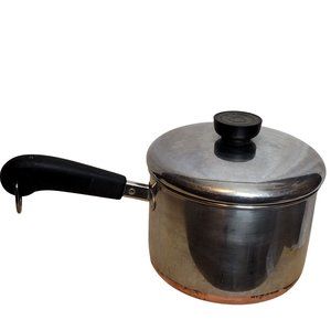 Vintage Revere Ware Copper Clad 2 Qt Sauce Pan Pot 6.5 x 4.25 Inches